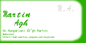 martin agh business card